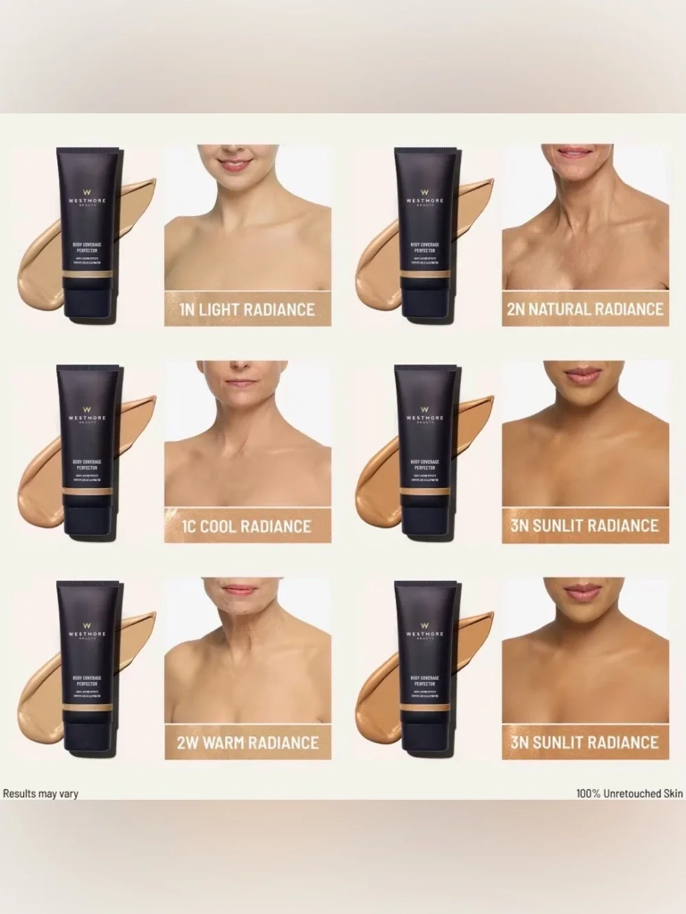 Westmore Beauty Body Coverage Perfector Twin Pack + X-Large Body Brush - Picture 2 of 7